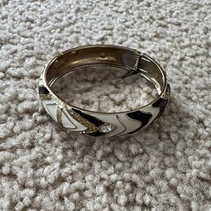 Elegant Black and White Bangle Bracelet